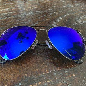 Ray-Ban AVIATOR BLUE SILVER FLASH LENSES
